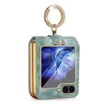 Per Samsung Galaxy Z Flip6 Colorful Clouds Series Custodia per telefono PU portatile ad anello (blu)