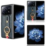 Per Xiaomi Mix Fold 4 Custodia per telefono in pelle con cinturino posteriore (blu)