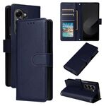 Per Samsung Galaxy Z Fold6 5G Custodia in pelle con flip orizzontale multifunzionale con tre slot per carte (blu navy)