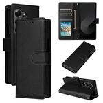 Per Samsung Galaxy Z Fold6 5G Custodia per telefono in pelle con flip orizzontale multifunzionale con tre slot per carte (nero)