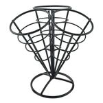 Supporto per patatine fritte conico 3 in 1 Cestino per patatine in acciaio inossidabile Supporto per snack (nero)
