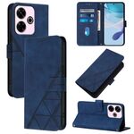 Per Redmi 13 4G / Note 13R Custodia a tracolla in pelle con stampa 3D (blu)
