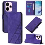 Per Redmi 13 4G / Note 13R Custodia a tracolla in pelle con stampa 3D (viola)
