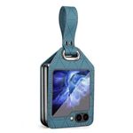 Per Samsung Galaxy Z Flip6 Custodia per telefono in pelle PU ibrida per PC galvanica con cinturino (verde)