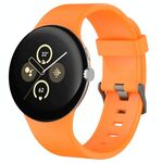 Per Google Pixel Watch 3 45mm Cinturino sportivo in silicone tinta unita (arancione)