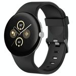 Per Google Pixel Watch 3 45mm Cinturino sportivo in silicone tinta unita (nero)