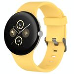 Per Google Pixel Watch 3 45mm Cinturino sportivo in silicone tinta unita (giallo)