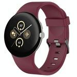 Per Google Pixel Watch 3 45mm Cinturino sportivo in silicone tinta unita (rosso vino)