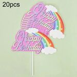 20 pezzi di decorazioni per torte di compleanno, decorazioni per torte, decorazioni per dessert, stile: arcobaleno 1