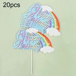 20 pezzi di decorazioni per torte di compleanno, decorazioni per torte, decorazioni per dessert, stile: arcobaleno 2