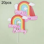 20 pezzi di decorazioni per torte di compleanno, decorazioni per torte, decorazioni per dessert, stile: arcobaleno 4