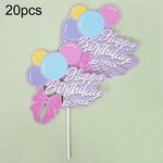 20 pezzi di decorazioni per torte di compleanno, decorazioni per torte, decorazioni per dessert, stile: palloncino 2
