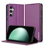 Per Samsung Galaxy S23 5G LC.IMEEKE L1 Series Custodia per telefono in PU con texture fine e smerigliata (viola)