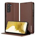 Per Samsung Galaxy S22 5G LC.IMEEKE L1 Series Custodia per telefono in PU con texture fine e smerigliata (marrone)