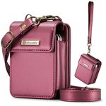 Per Samsung Z Flip Series CaseMe Me50 Mini Lanyard Borsa universale (rosso vino)