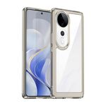Per vivo V40 5G Custodia per telefono in TPU ibrida acrilica serie colorata (grigio trasparente)