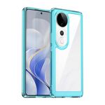 Per vivo V40 5G Custodia per telefono in TPU ibrida acrilica serie colorata (blu trasparente)