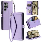 Per Samsung Galaxy S22 Ultra 5G Portafoglio Multi-Slot per Scheda Custodia in Pelle per Telefono (Viola)