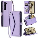 Per Samsung Galaxy S23 5G Portafoglio Multi-Slot per Scheda Custodia in Pelle per Telefono (Viola)