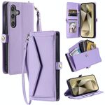 Per Samsung Galaxy S24 5G Portafoglio Multi-Slot per Scheda Custodia in Pelle per Telefono (Viola)