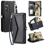 Per Samsung Galaxy S24 FE 5G Portafoglio Multi-Slot per Scheda Custodia in Pelle per Telefono (Nero)