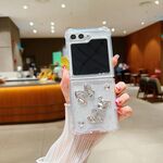 Per Samsung Galaxy Z Flip6 Custodia per telefono con specchio elettrolitico Love Heart (fiocco)