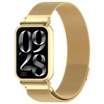 Per Xiaomi Mi Band 8 Pro Metal Frame + Milan Magnetico Acciaio Inossidabile Cinturino Integrato (Oro)