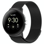 Per Google Pixel Watch 3 45mm Milanese Metal Magnetic Watch Band (Nero)