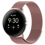 Per Google Pixel Watch 3 45mm Milanese Metal Magnetic Watch Band (Rosa)