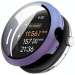 Per Google Pixel Watch 3 41mm PC + Pellicola temperata Custodia protettiva per orologio integrata (blu + viola)