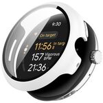 Per Google Pixel Watch 3 41mm PC + Pellicola temperata Custodia protettiva per orologio integrata (bianco)