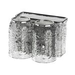 Porta spazzolino da denti da bagno Portaoggetti multifunzionale per la casa, stile: doppia tazza trasparente grigio