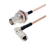 Cavo connettore femmina impermeabile CC4 passante da 50 cm a gomito maschio BNC, cavo RF coassiale RG179