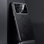 Per Redmi K70 / K70 Pro Custodia per telefono in pelle liscia per PC (nero)