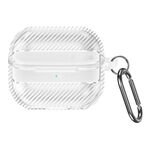 Per Samsung Galaxy Buds3 / 3 Pro Custodia protettiva per auricolari in fibra di carbonio con moschettone (trasparente)