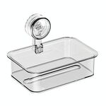 Porta fazzoletti da bagno senza foratura, porta fazzoletti da parete con ventosa, stile: piccolo trasparente