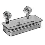 Porta fazzoletti da bagno senza perforazione, porta fazzoletti da parete con ventosa, stile: grande, grigio trasparente