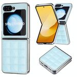 Per Samsung Galaxy Z Flip6 Custodia per telefono in PU con glitter quadrato galvanico (azzurro chiaro)