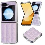 Per Samsung Galaxy Z Flip6 Custodia per telefono in PU glitterata quadrata galvanica (viola)