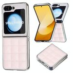 Per Samsung Galaxy Z Flip6 Custodia per telefono in PU con glitter quadrato galvanico (rosa)