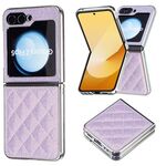 Per Samsung Galaxy Z Flip6 Custodia per telefono in PU glitterato rombico galvanico (viola)