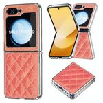 Per Samsung Galaxy Z Flip6 Custodia per telefono in PU glitterato rombico galvanico (arancione)