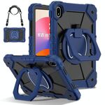 Per Huawei Matepad SE 11 2024 Custodia per tablet PC ibrida in silicone con robot a contrasto di colore (blu navy e nero)