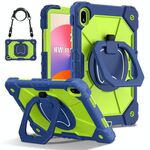 Per Huawei Matepad SE 11 2024 Custodia per tablet PC ibrida in silicone con robot a contrasto di colore (blu navy, giallo e verde)