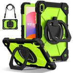 Per Huawei Matepad SE 11 2024 Custodia per tablet PC ibrida in silicone con robot a contrasto di colore (nero giallo verde)