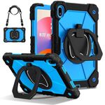 Per Huawei Matepad SE 11 2024 Custodia per tablet PC ibrida in silicone con robot a contrasto (nero blu)