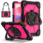 Per Huawei Matepad SE 11 2024 Custodia per tablet PC ibrida in silicone con robot a contrasto di colore (nero, rosa, rosso)