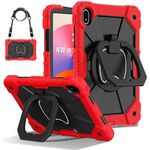 Per Huawei Matepad SE 11 2024 Custodia per tablet PC ibrida in silicone con robot a contrasto (rosso nero)