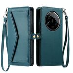 Per Xiaomi 14 Ultra 5G Portafoglio Multi-Slot per Scheda Custodia in Pelle per Telefono con Laccetto (Verde)