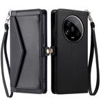 Per Xiaomi 14 Ultra 5G Portafoglio Multi-Slot per Scheda Custodia in Pelle per Telefono con Laccetto (Nero)